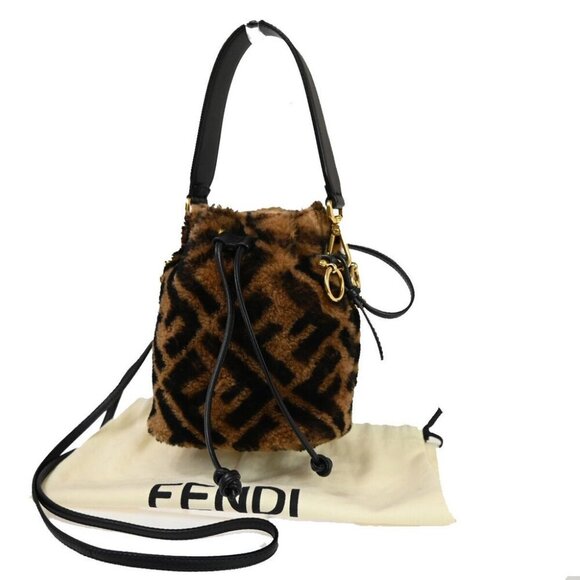 FENDI Zucca Pattern Mon Tresor 2Way Drawstring Mini Hand Bag - Picture 1 of 11